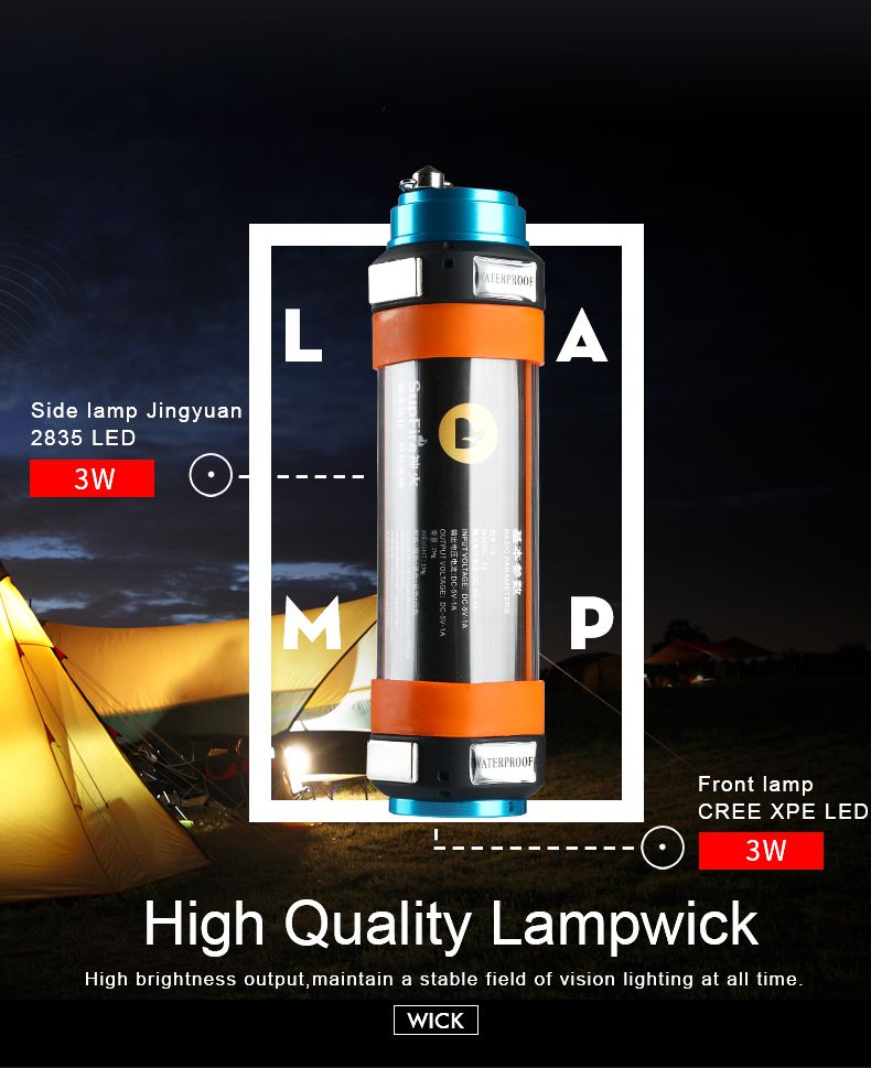 Camping LED Light T2 Taschenlampe Taschenlampe Taschenlampe Zelte Licht Lampe