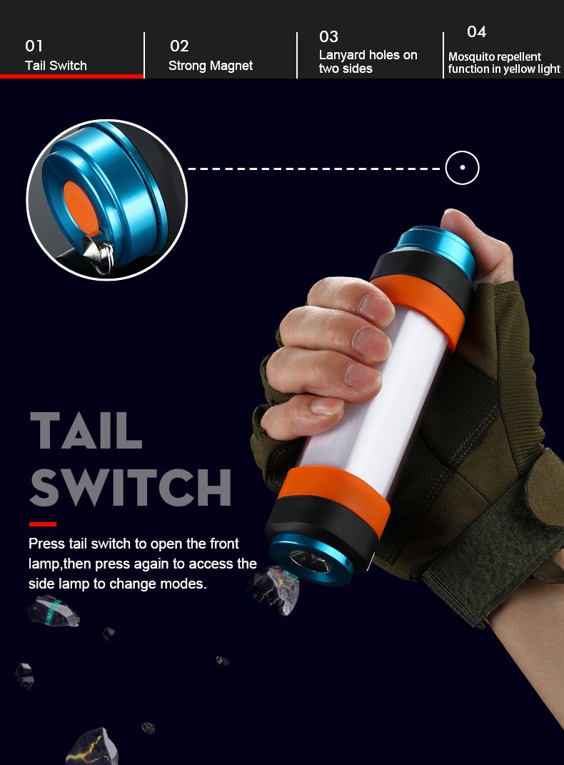 Camping LED Light T2 Taschenlampe Taschenlampe Taschenlampe Zelte Licht Lampe