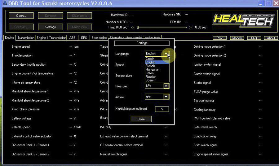 Diagnose -OBD -Tool für Suzuki Motorräder Software