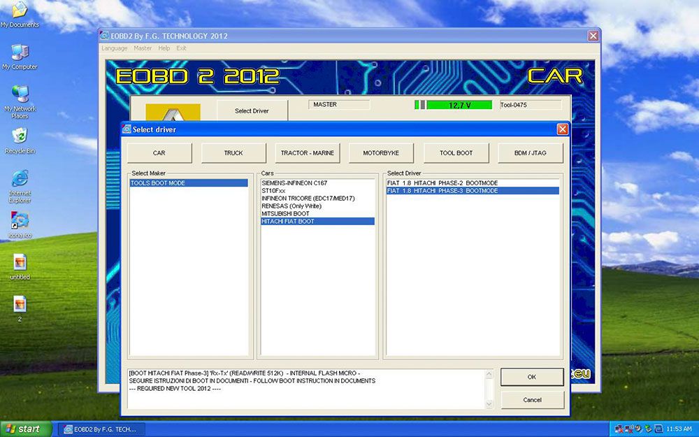 Software -Schnittstelle von FGTECH 0475 Galletto V54