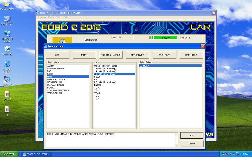 Software -Schnittstelle von FGTECH 0475 Galletto V54