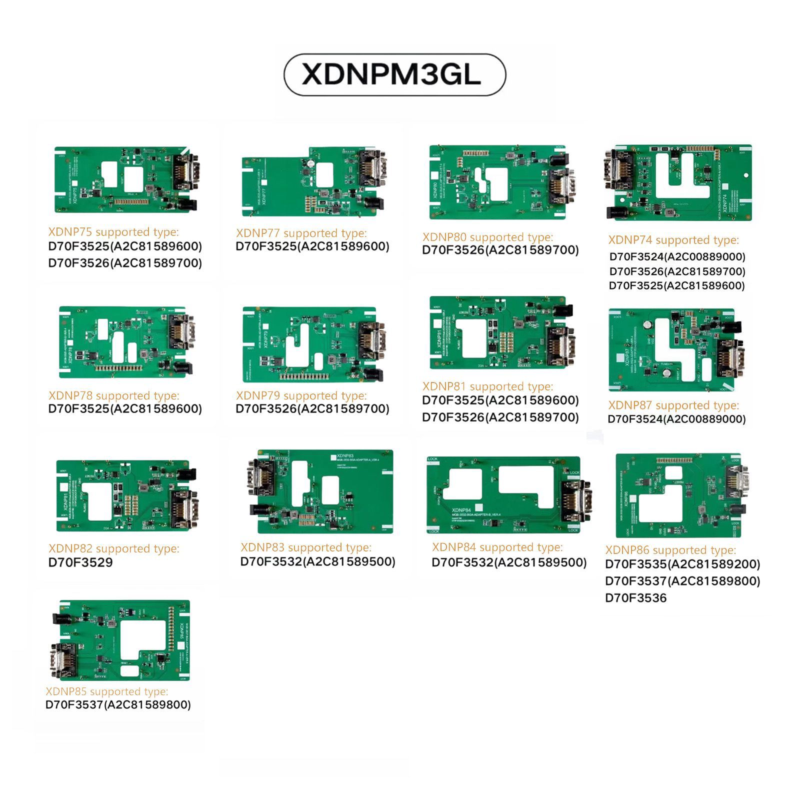 2023 Xhorse MQB48 Keine Demontage Kein Löten 13 Full Set Adapter XDNPM3GL