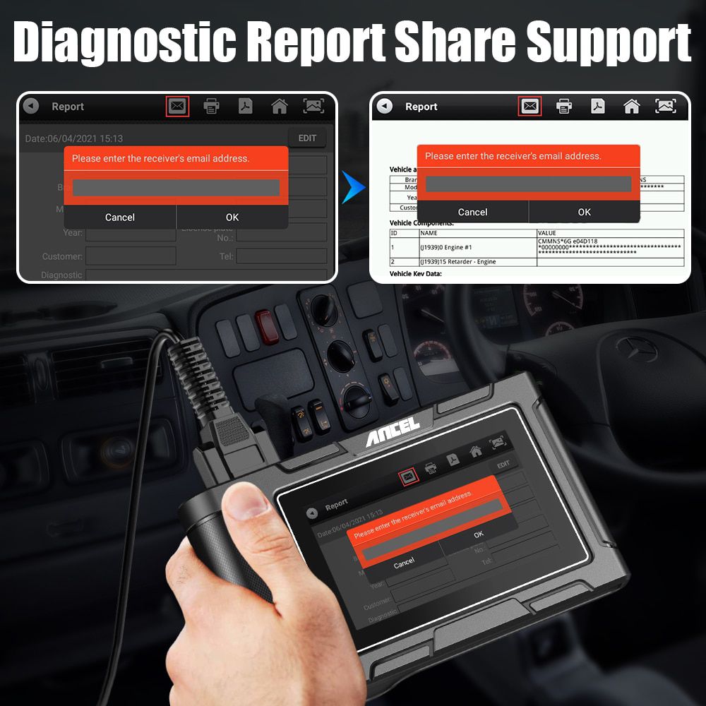 ANCEL HD3200 24V Heavy Duty Diesel Truck Diagnostic Scan