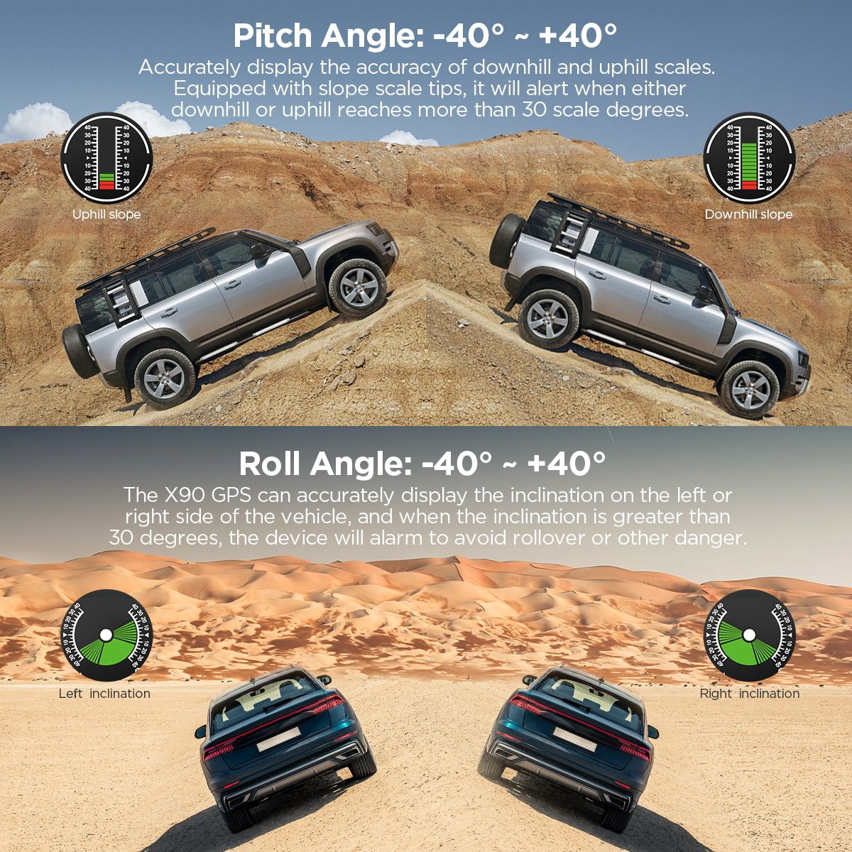 AUTOOL X90 GPS/OBD2 Geschwindigkeit PMH KMH Neigungsmesser