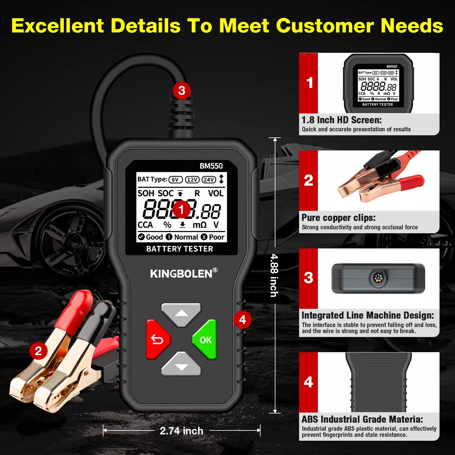 BM550 BM550 PLUS Auto Batterie Tester