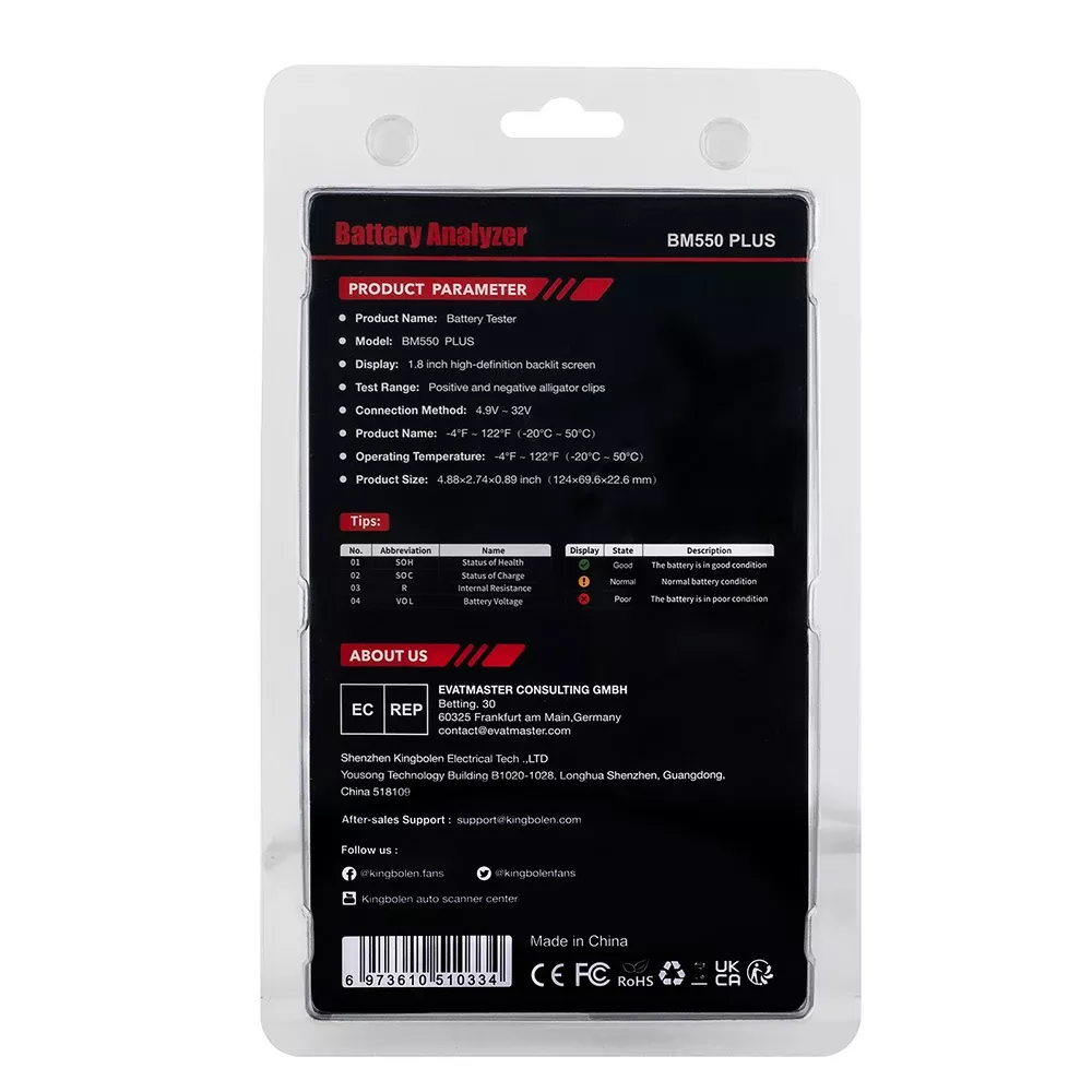 BM550 BM550 PLUS Auto Batterie Tester