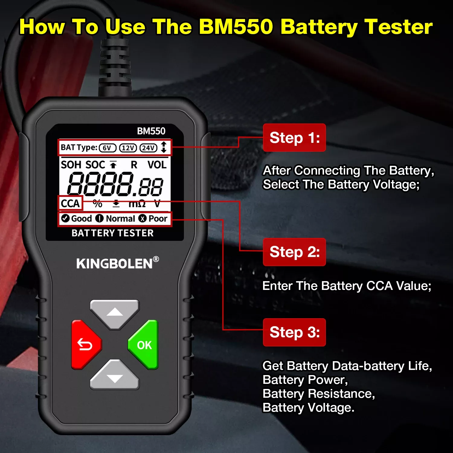 BM550 BM550 PLUS Auto Batterie Tester