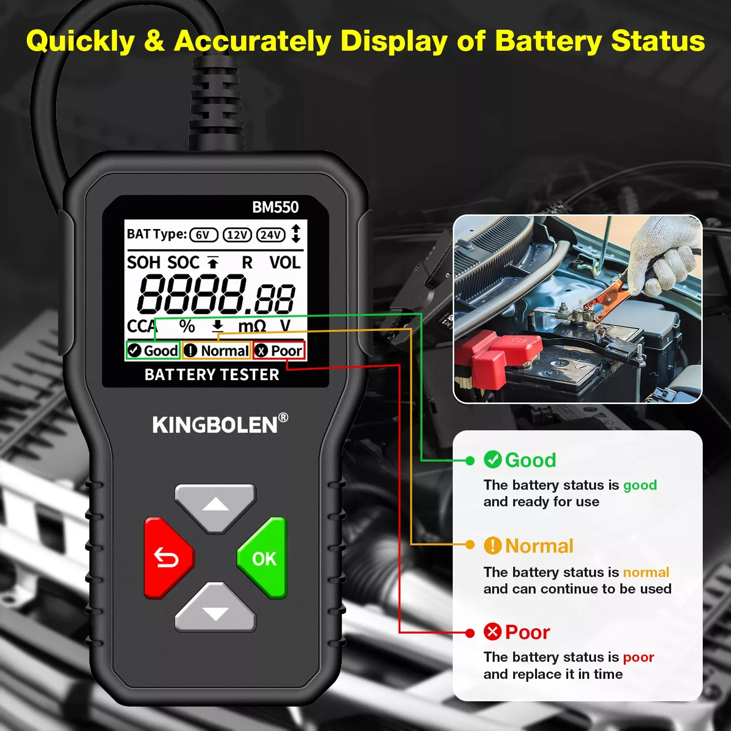 BM550 BM550 PLUS Auto Batterie Tester
