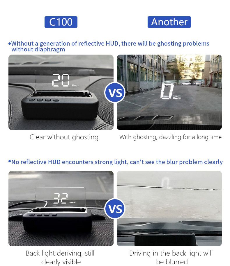 C100 Head Up Display OBD2 HUD Mirror