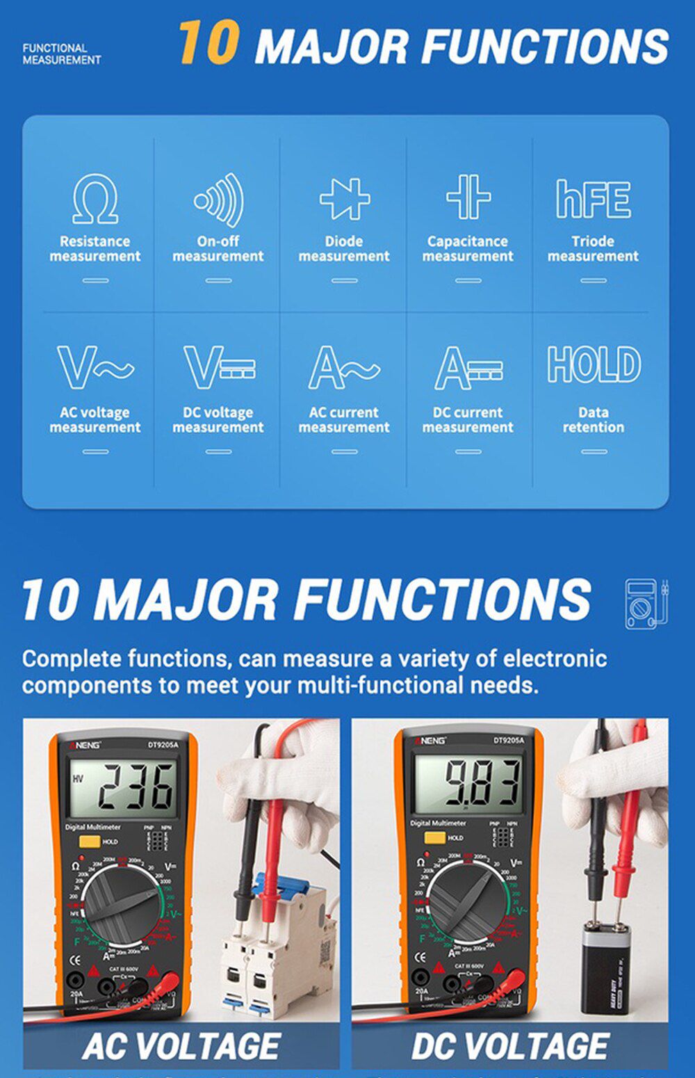 Neu Digital True RMS Professional Multimeter