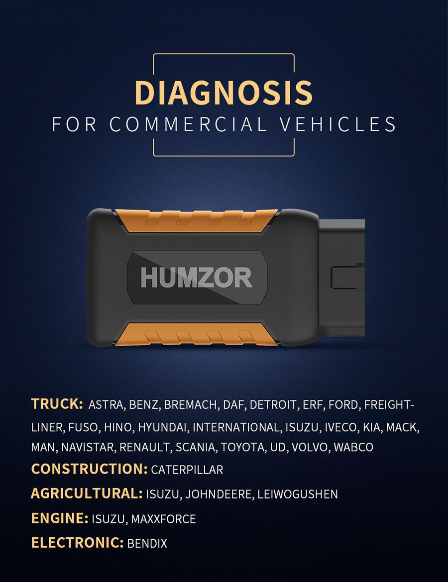 Humzor NexzDAS ND506 unterstützte Fahrzeuge