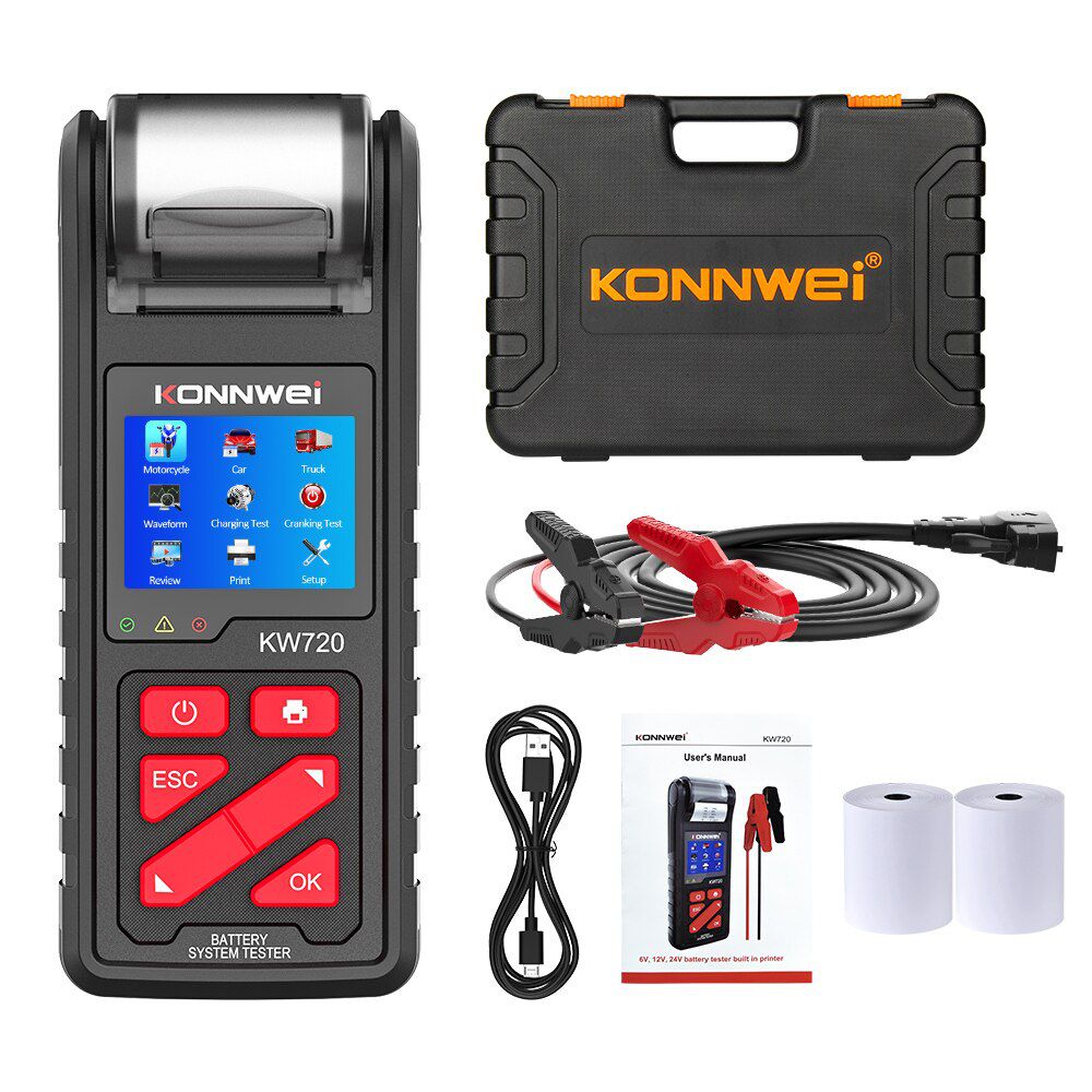 KONNWEI KW720 6V/12V/24V Motorrad Auto LKW Batterie Te