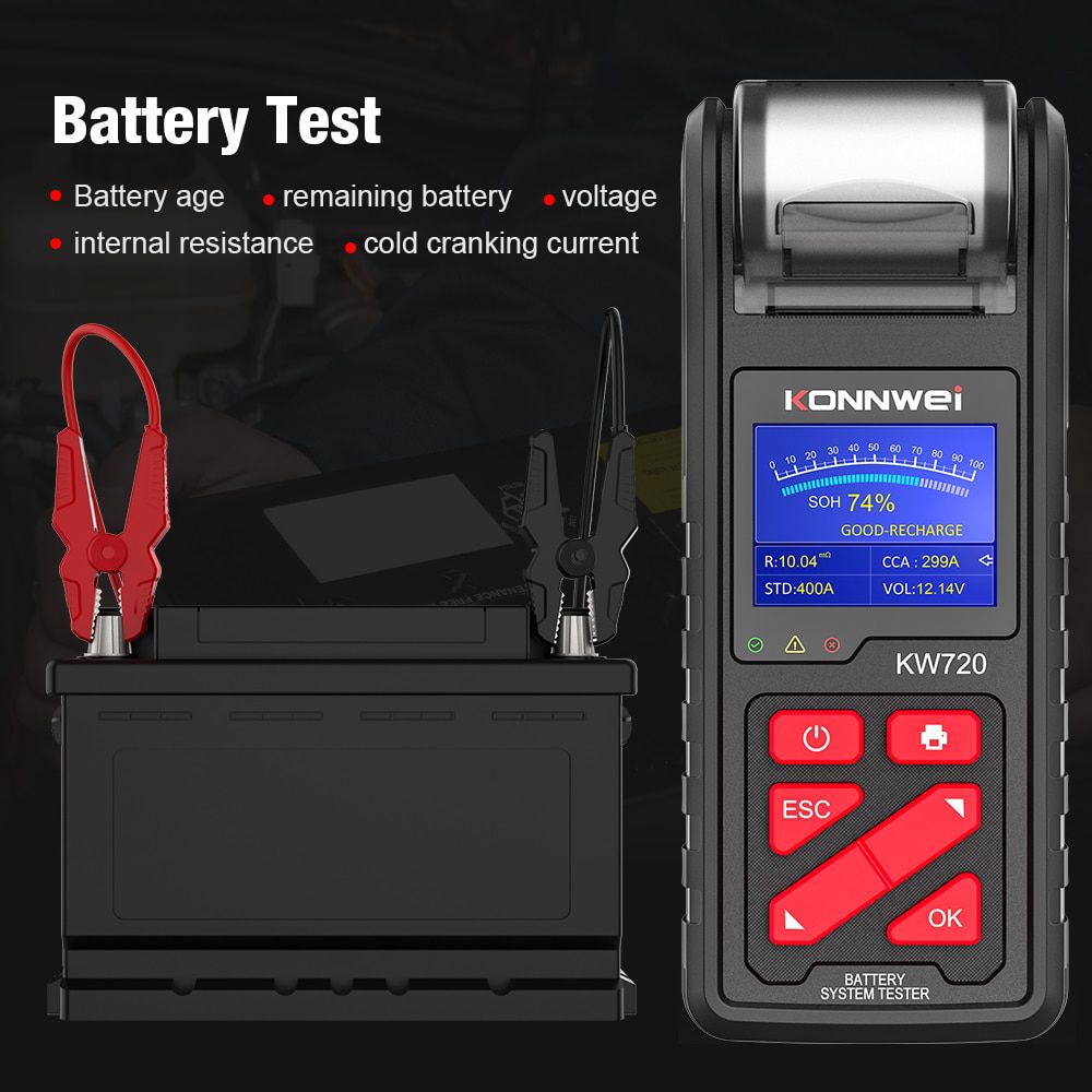 KONNWEI KW720 6V/12V/24V Motorrad Auto LKW Batterie Te