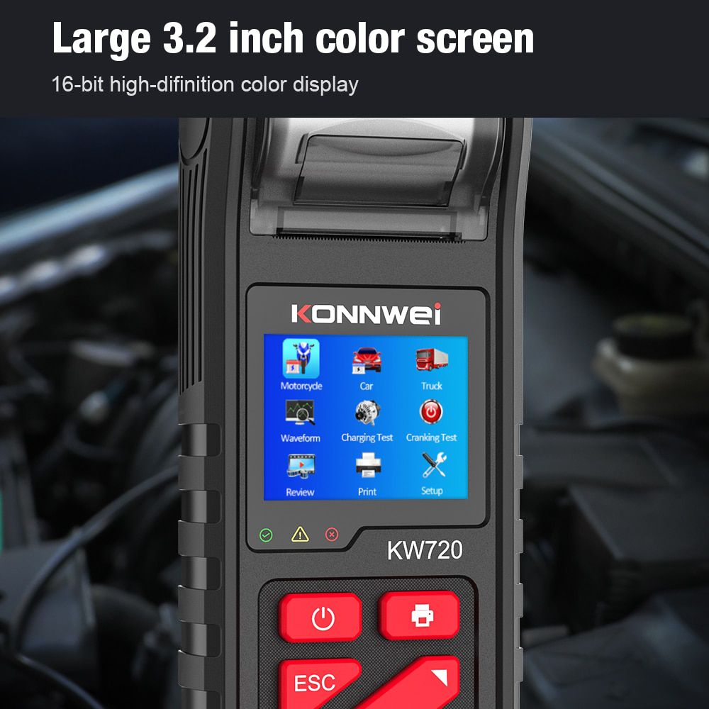 KONNWEI KW720 6V/12V/24V Motorrad Auto LKW Batterie Te