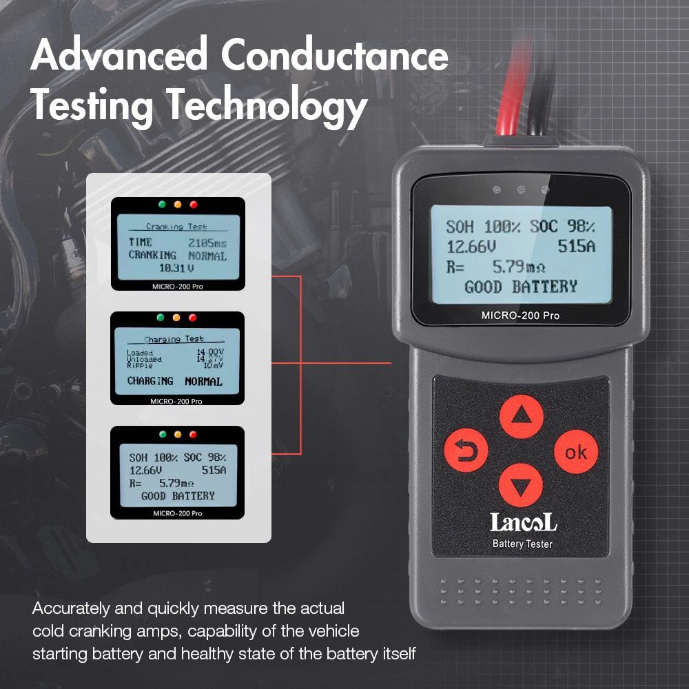 Lancol Micro200Pro 12v Batterie Kapazität Tester