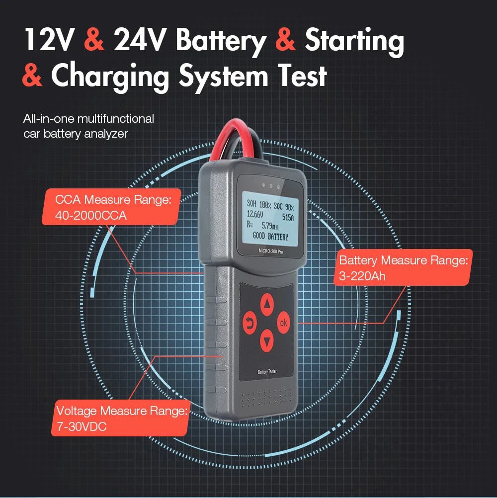 Lancol Micro200Pro 12v Batterie Kapazität Tester