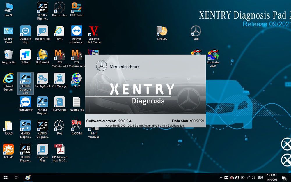 2021.9 MB Star SD Connect C4 256G SSD WIN10 64Bit Unterstützung HHT-WIN Vediamo DTS Monaco
