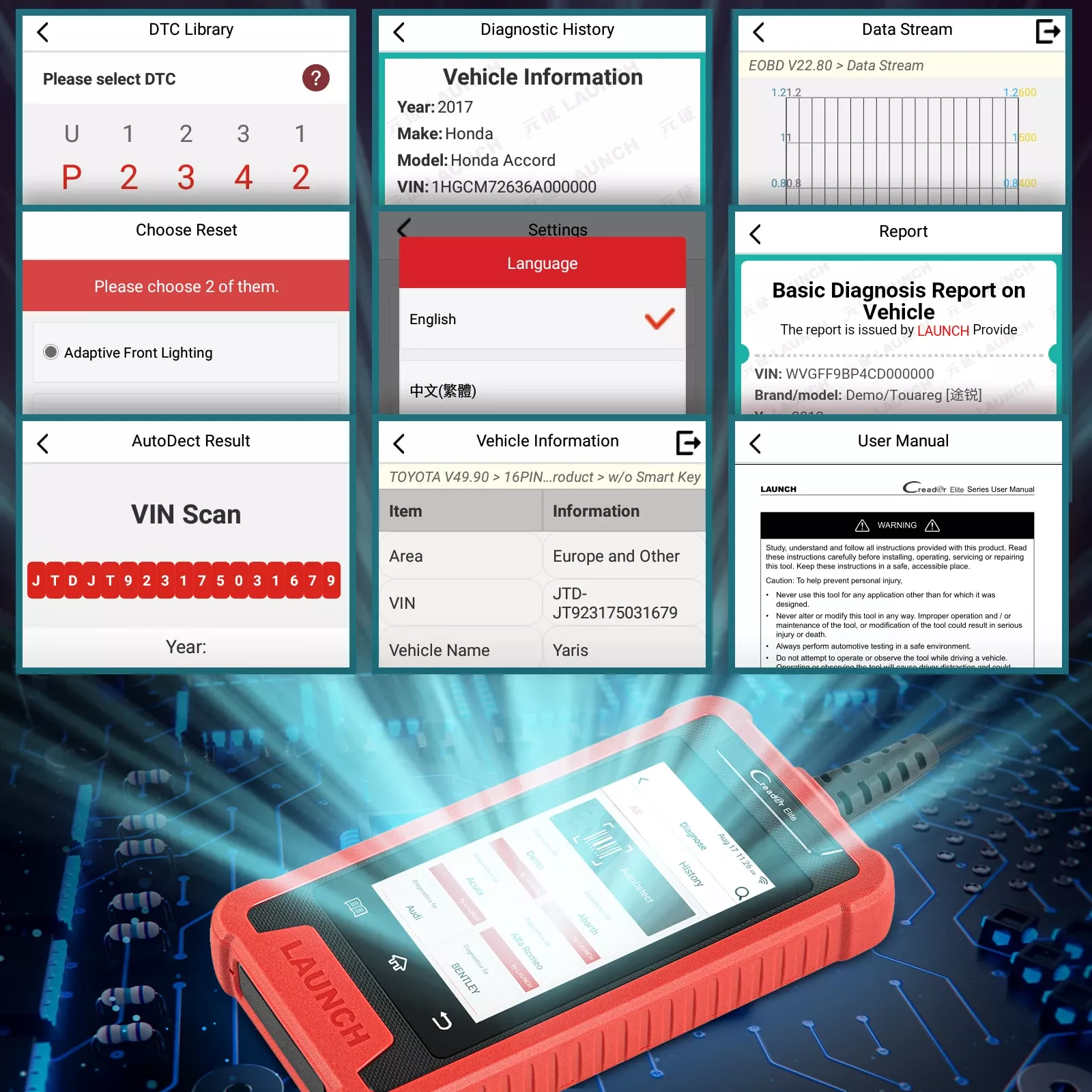 LAUNCH X431 Creater Elite CRE205 OBD2 Scanner