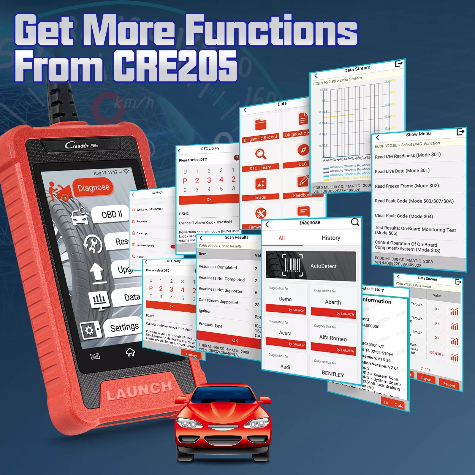 LAUNCH X431 Creater Elite CRE205 OBD2 Scanner