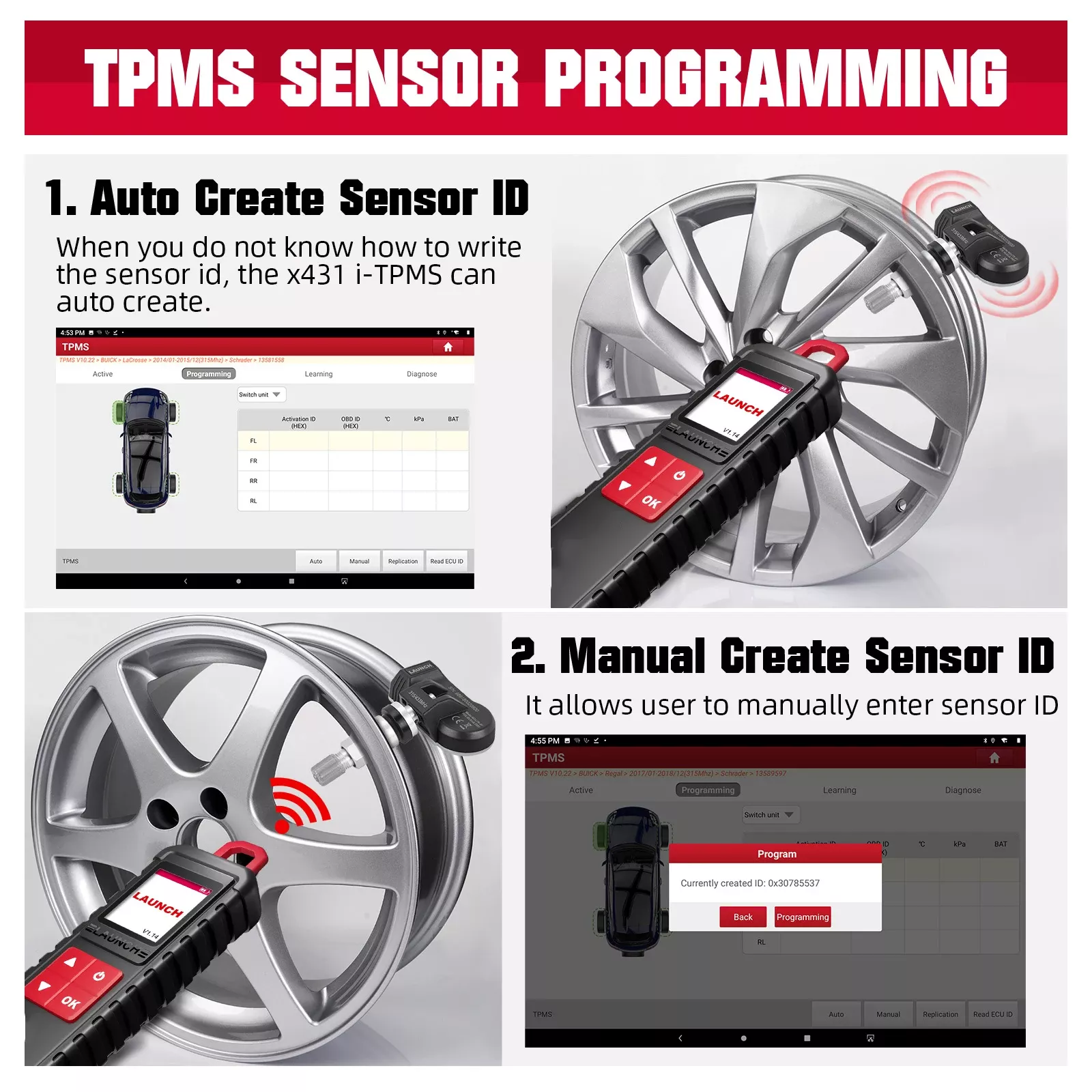 2025 LAUNCH X431 I-TPMS Auto Reifen Druck Diagnose Auch
