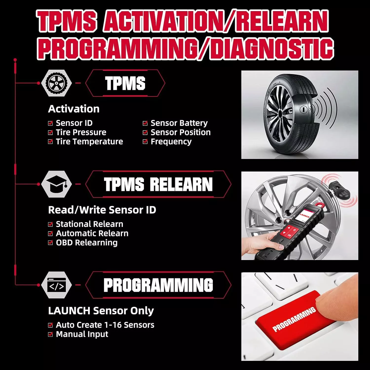 2025 LAUNCH X431 I-TPMS Auto Reifen Druck Diagnose Auch