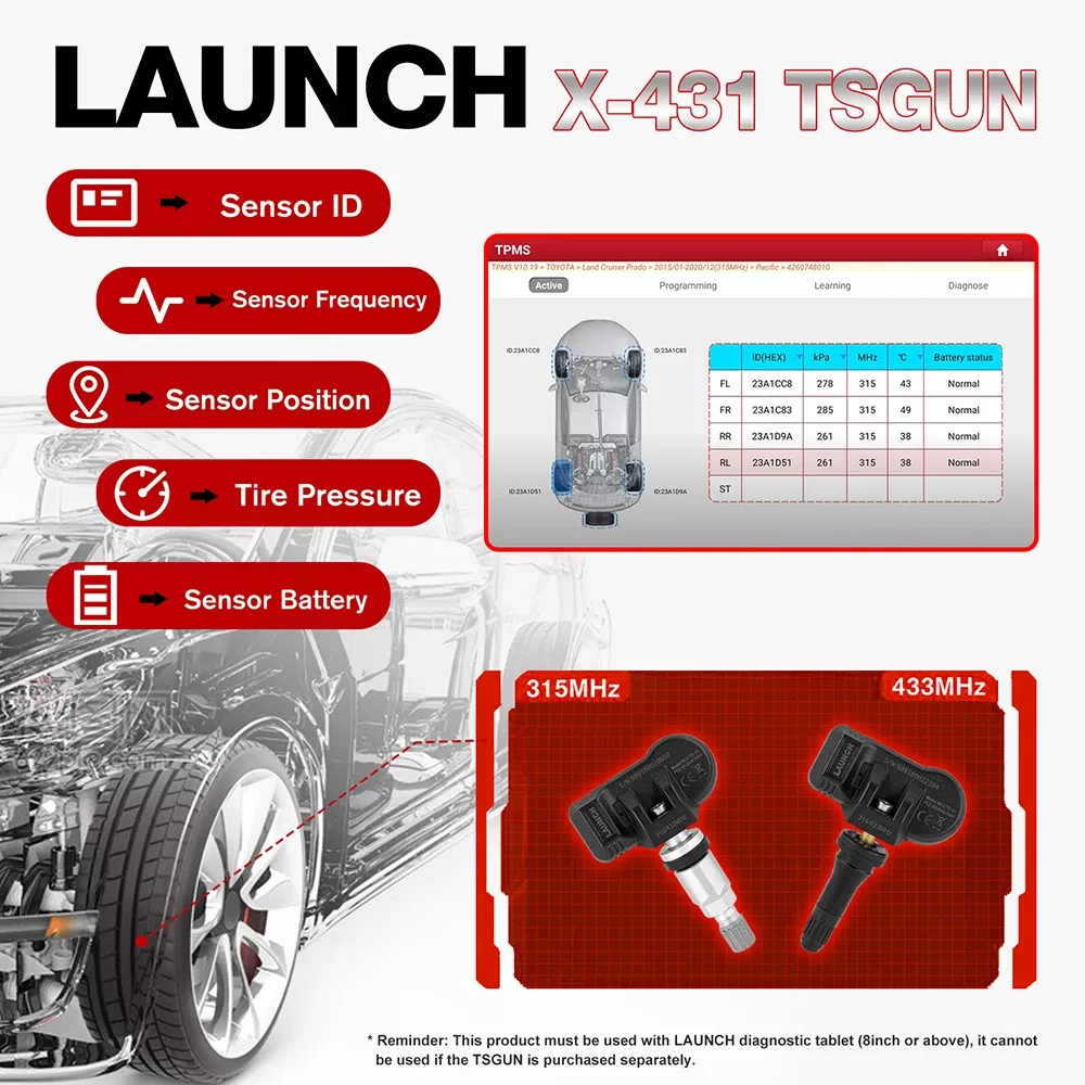 2025 LAUNCH X431 I-TPMS Auto Reifen Druck Diagnose Auch