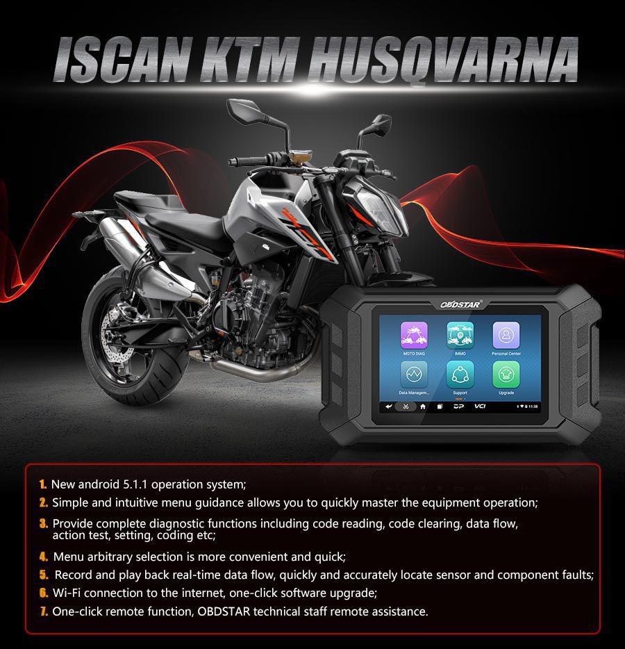 OBDSTAR iScan KTM/HUSQVARNA Intelligente Motorrad Diagnose Werkzeug Tragbare Tablet