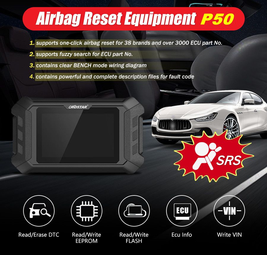 OBDSTAR P50 Airbag Zurücksetzen