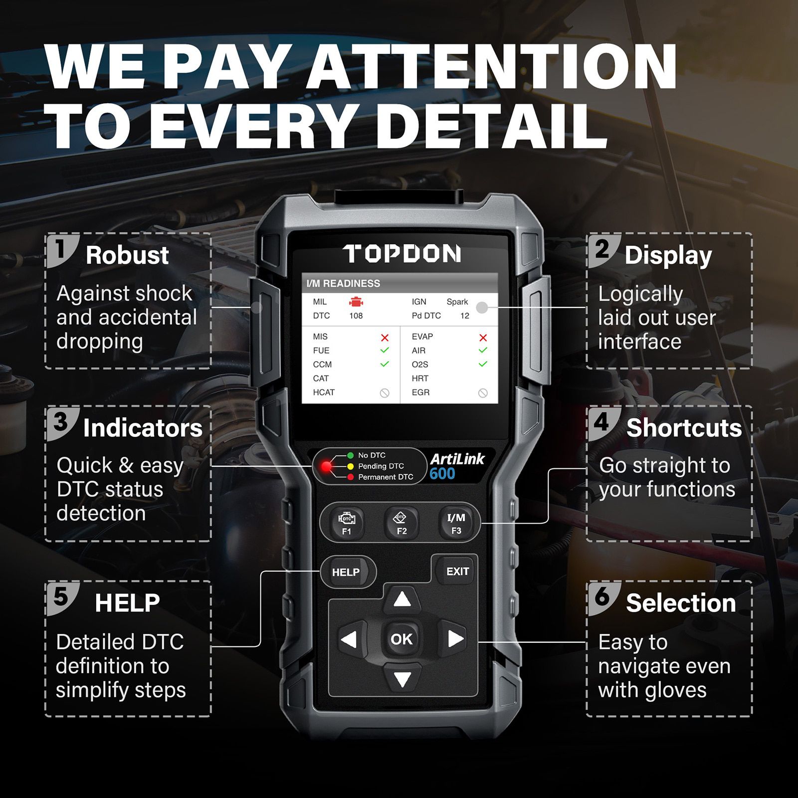 TOPDON ArtiLink600 OBD2 Auto Diagnose Tool