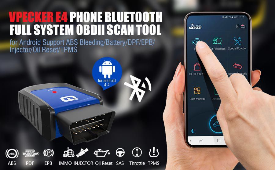 VPECKER E4 Telefon Easydiag Bluetooth Full System OBDII Scan Tool
