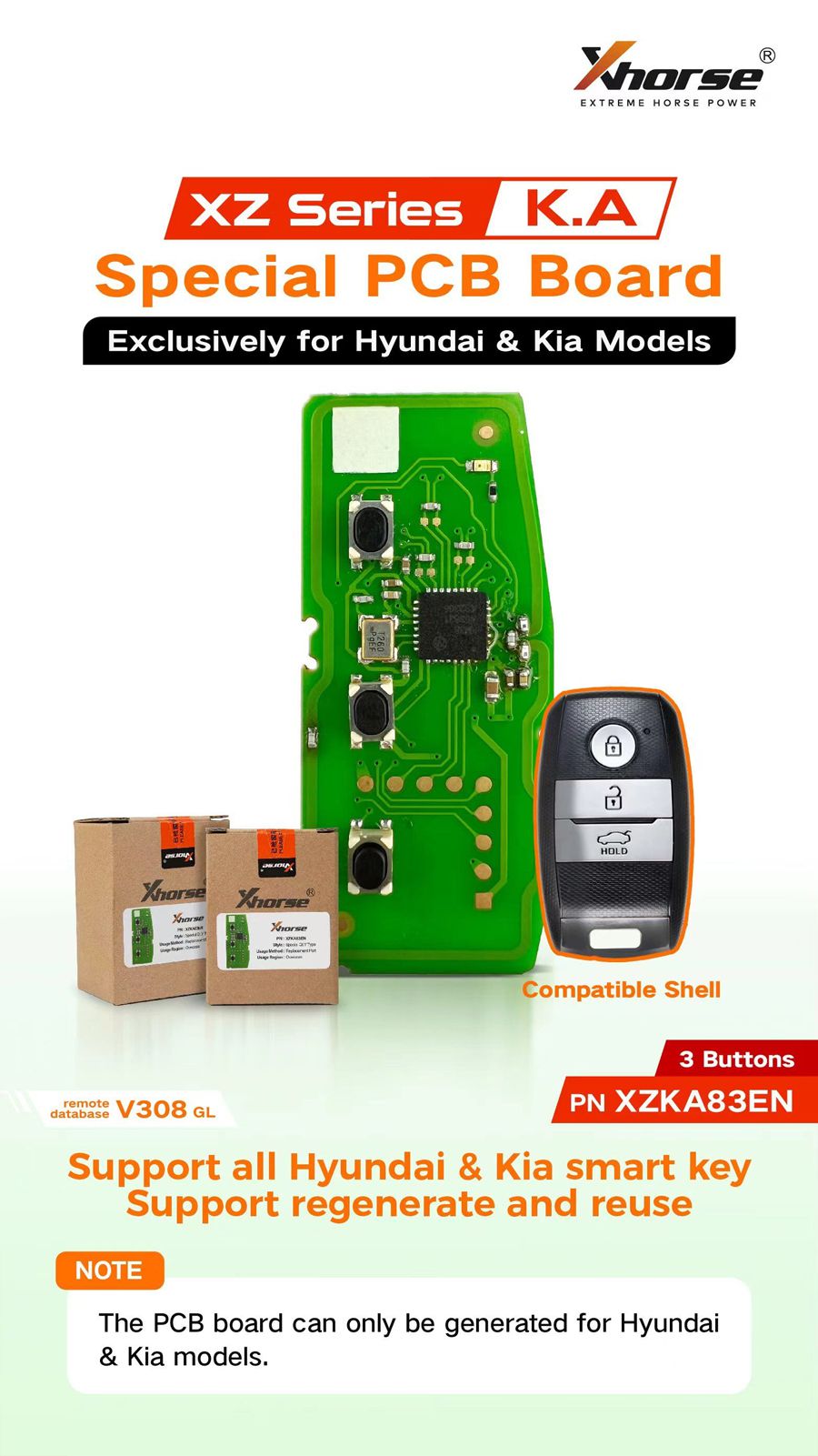 XHORSE XZKA83EN Spezielle Leiterplatte ausschließlich für Hyundai & Kia Modelle 5pcs/lot