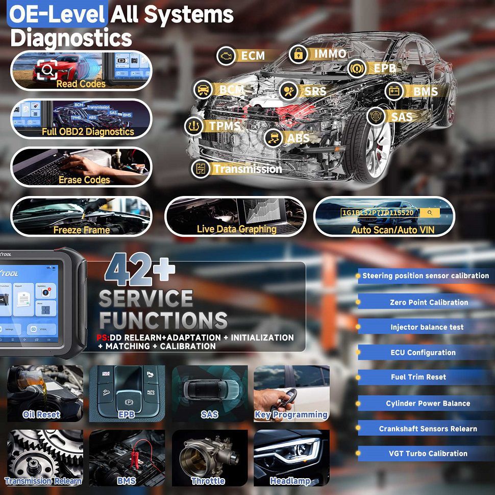XTOOL D9S PRO Auto Diagnose Scanner Unterstützung ECU Coding Topologie Mapping Key Programmierung 42 Service Funktionen CAN FD DoIP