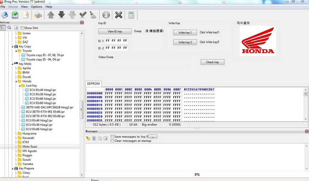 iProg+ Programmierer Honda Moto Lost Key Function