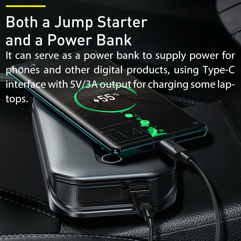 1000A Car Jump Starter Power Bank 12000mAh Portable Battery Station for 3.5L/6L Car Emergency Booster Start Device