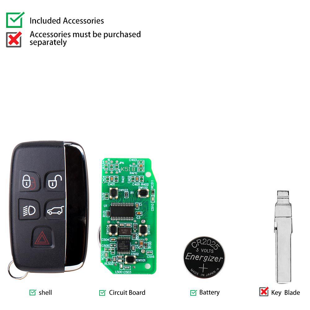 10pcs Lonsdor Spezifischer Smart Key für 2015-2018 Land Rover Jaguar 5 Tasten 315MHz/433MHz durch DHL