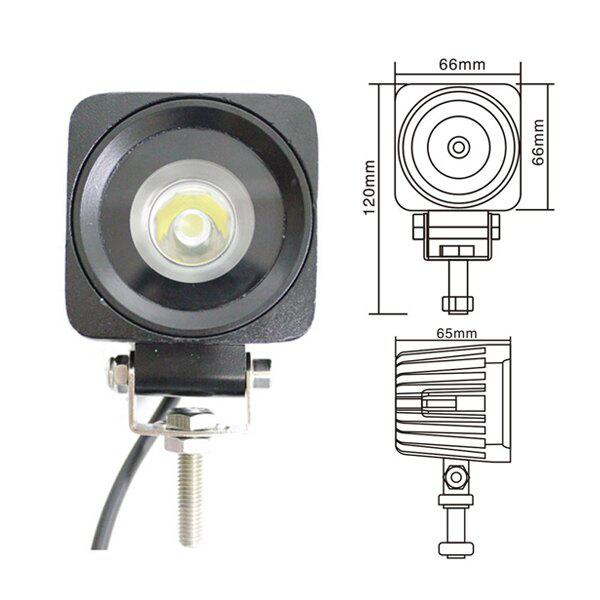 10W Spot/Flood LED Work Light OffRoad Jeep Boat Truck IP67 12V 24V