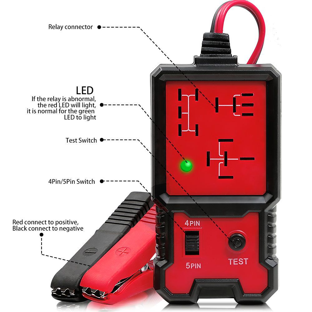 12V Electronic Automotive Relay Tester Auto Car Diagnostic Battery Checker Tool