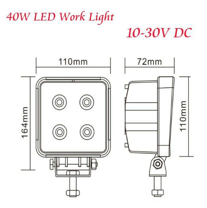 40W LED Work Light Lamp Off Road Rhino Polaris Truck 4x4 4WD Jeep Boat Spot