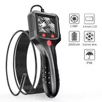 5,5 mm Handheld Industrie Endoskop Kamera mit 2,4 Zoll IPS Bildschirm IP67 HD Inspektion Borescope 6 verstellbarer LED Fahrzeug Motor