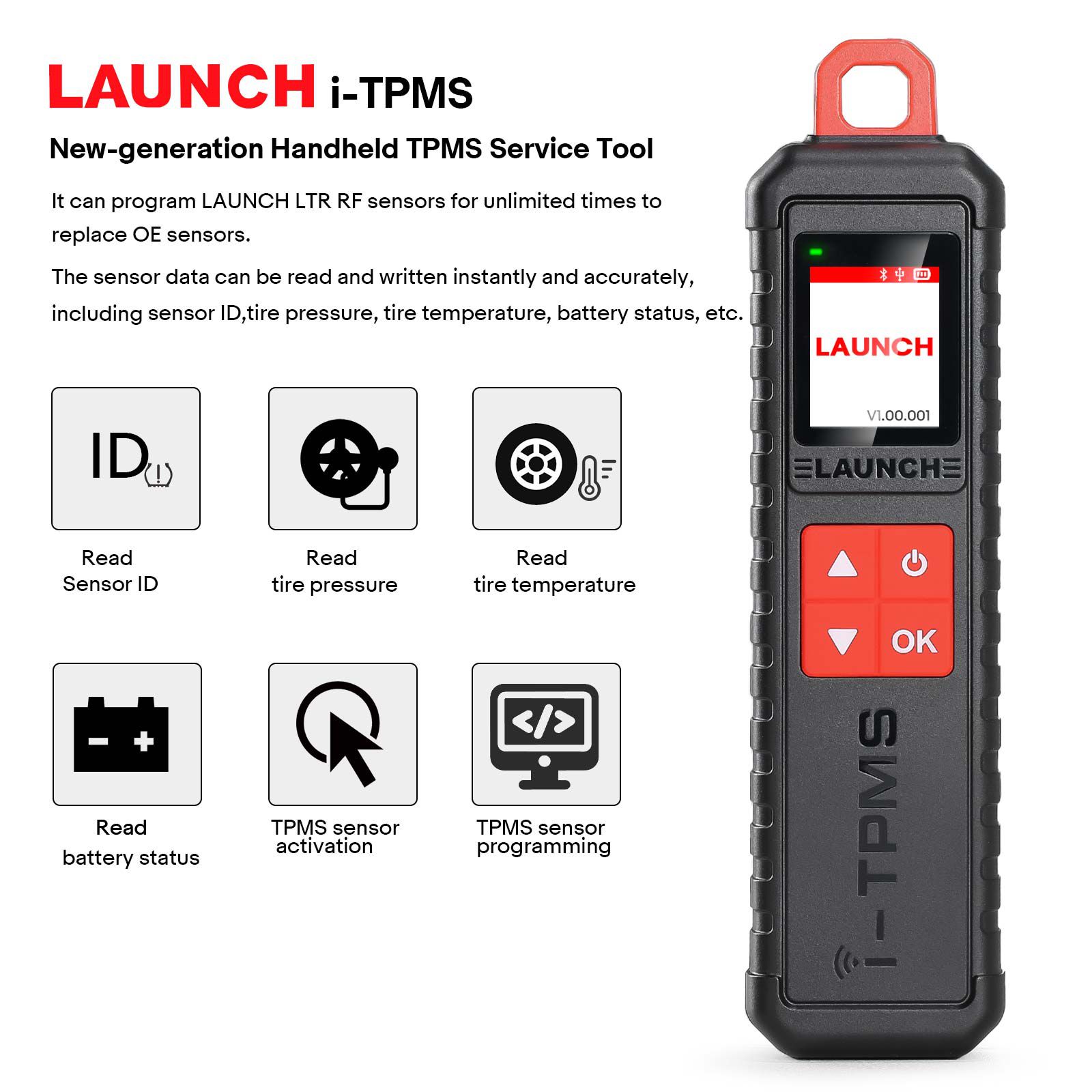 Kaufen Sie 50pcs Launch LTR-03 RF Sensor 315MHz & 433MHz TPMS Sensor Werkzeug Metall & Gummi Holen Sie sich ein kostenloses Launch i-TPMS Handheld TPMS Service Tool