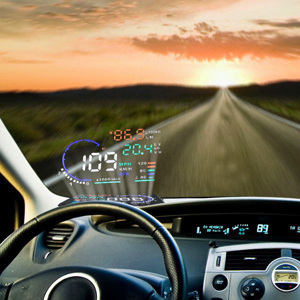 5.5"Large Screen Car HUD Head Up Display mit OBD2 Interface Plug && Play A8