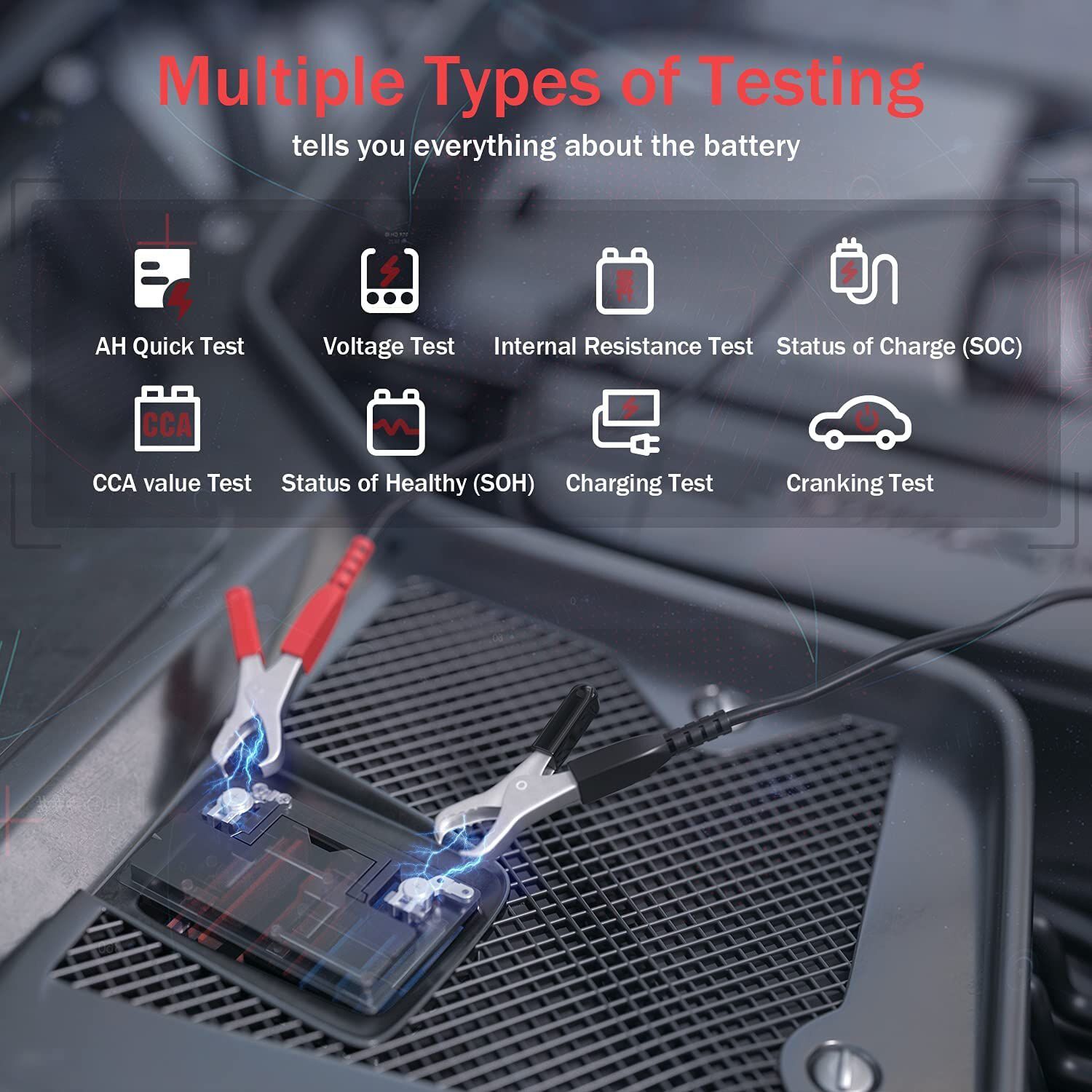 ANCEL BA101 Auto Batterie Tester 12V 100 bis 2000CCA 12 Volt Batterie Werkzeuge Auto Motorrad Schnell Kurbelladen System Test