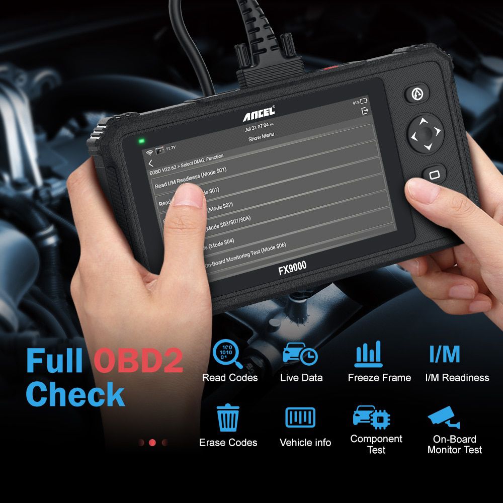 Ancel FX9000 OBD2 Automobilscanner Professionelle OBD 2 Auto Werkzeuge Alle System SRS TPMS TPS DPF IMMO Zurücksetzen ODB2 Diagnosewerkzeug