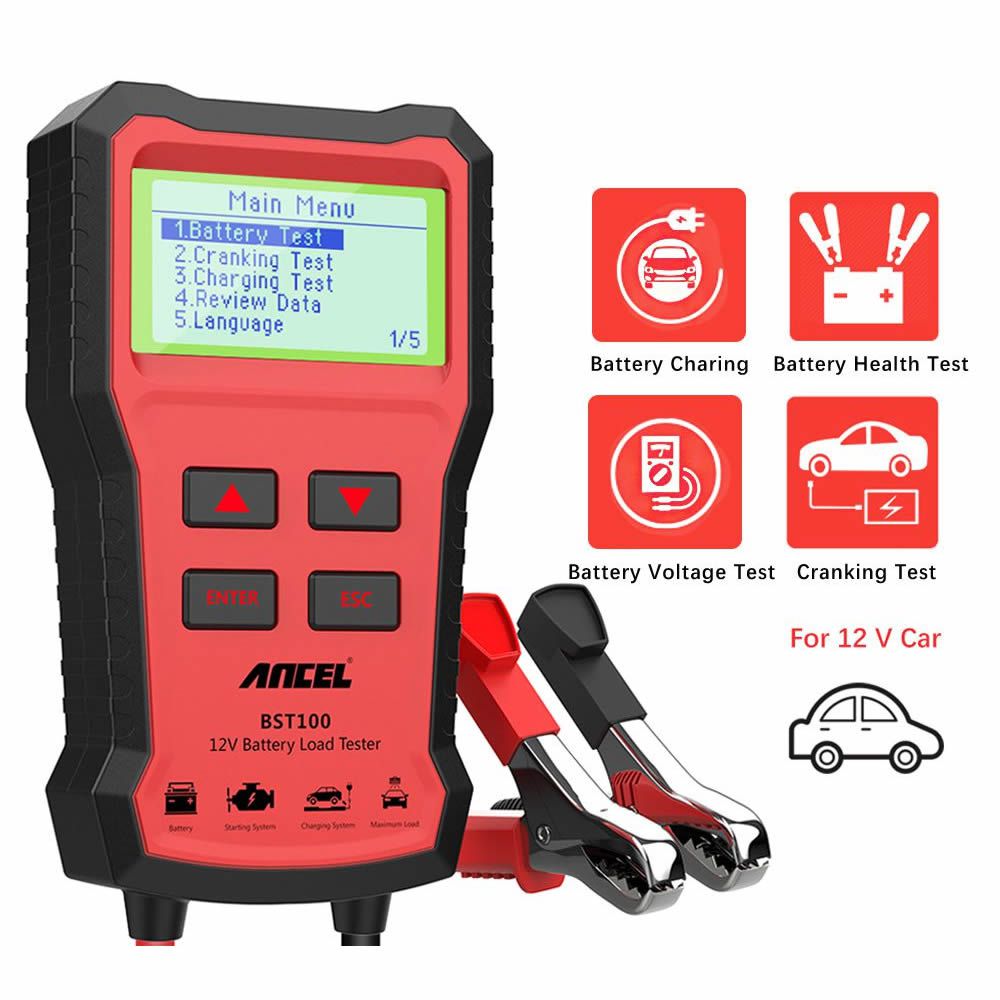 ANCEL BST100 Car Battery Charger Tester 12V 2000CCA Spannungsprüfung von PKW Charging Circuit Load Tester Tools PK KW600