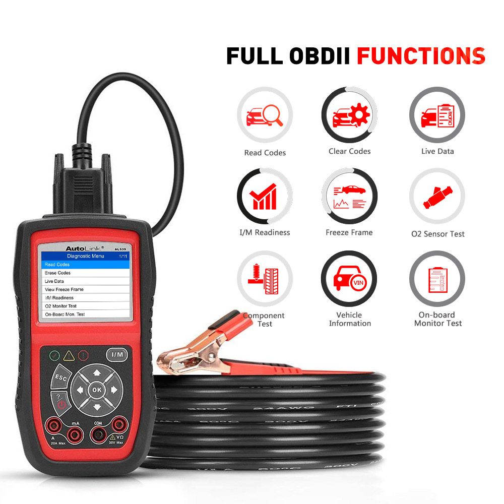 Autel AutoLink AL539B OBDII Code Reader und elektrisches Test Tool Update Online mit Multi Language