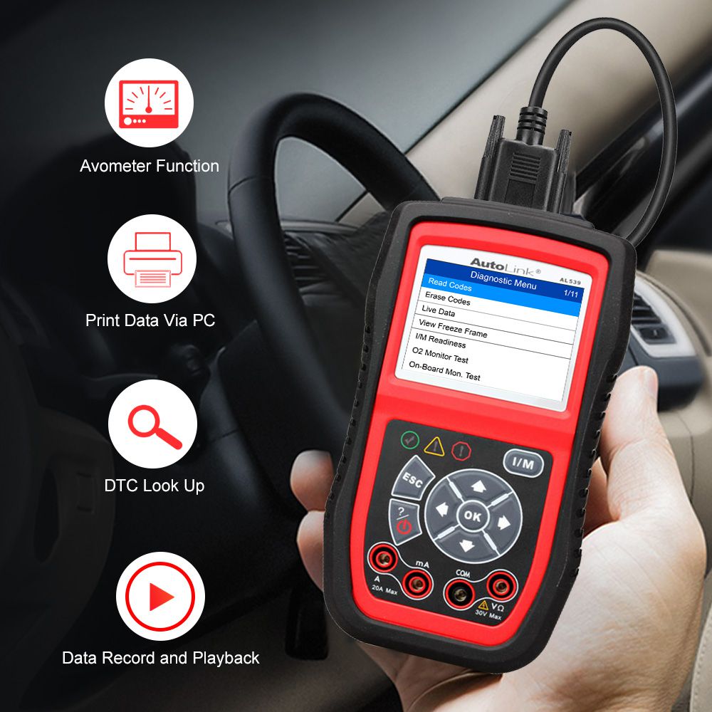 Autel AutoLink AL539B OBDII Code Reader und elektrisches Test Tool Update Online mit Multi Language