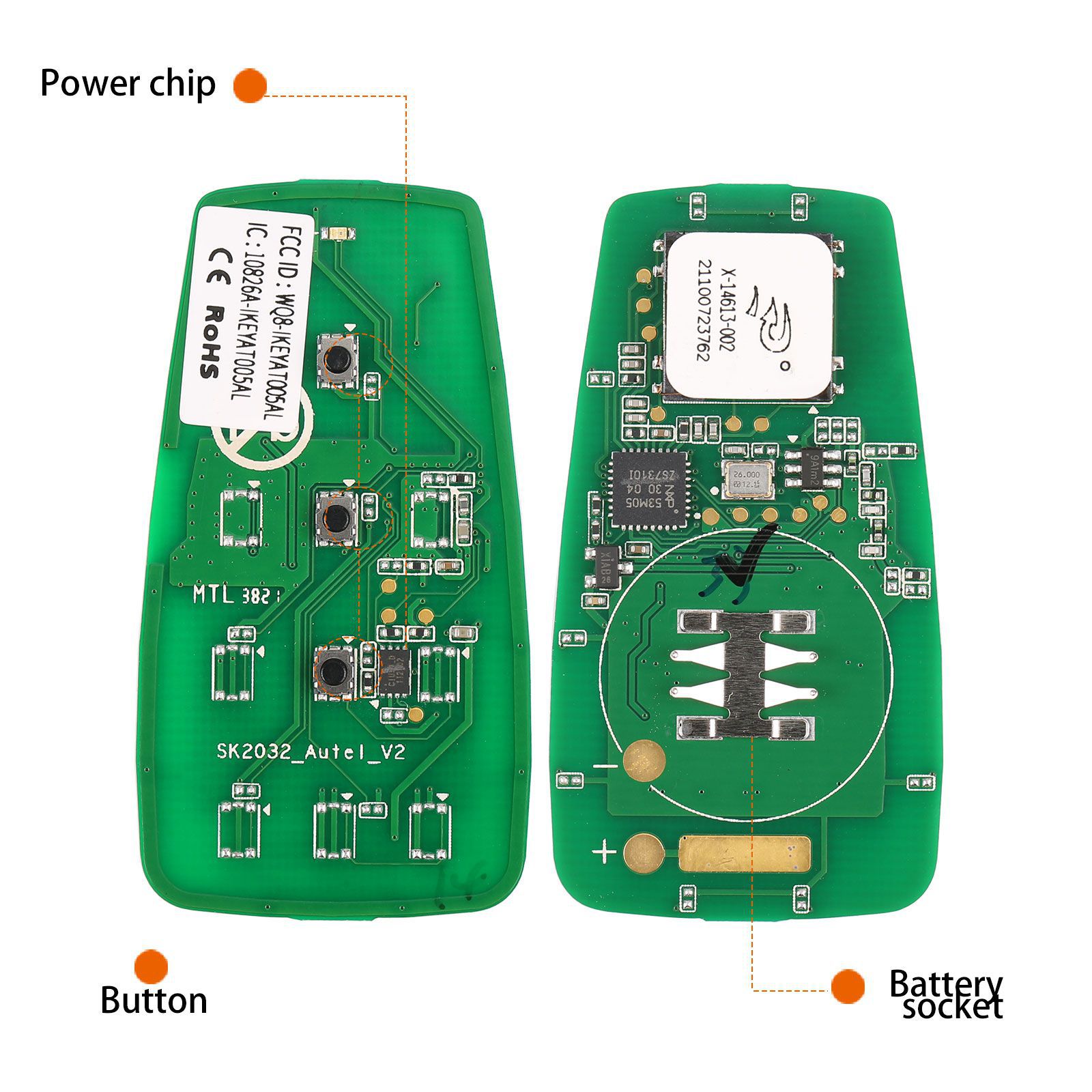 AUTEL IKEYAT003AL 3 Tasten Unabhängige Universal Smart Key 5pcs/lot