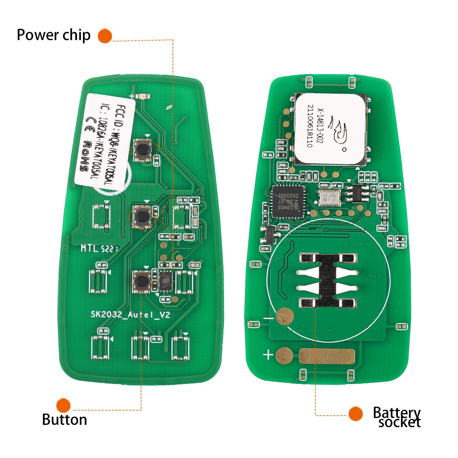 AUTEL IKEYAT003BL 3 Tasten Unabhängige Universal Smart Key 5pcs/lot