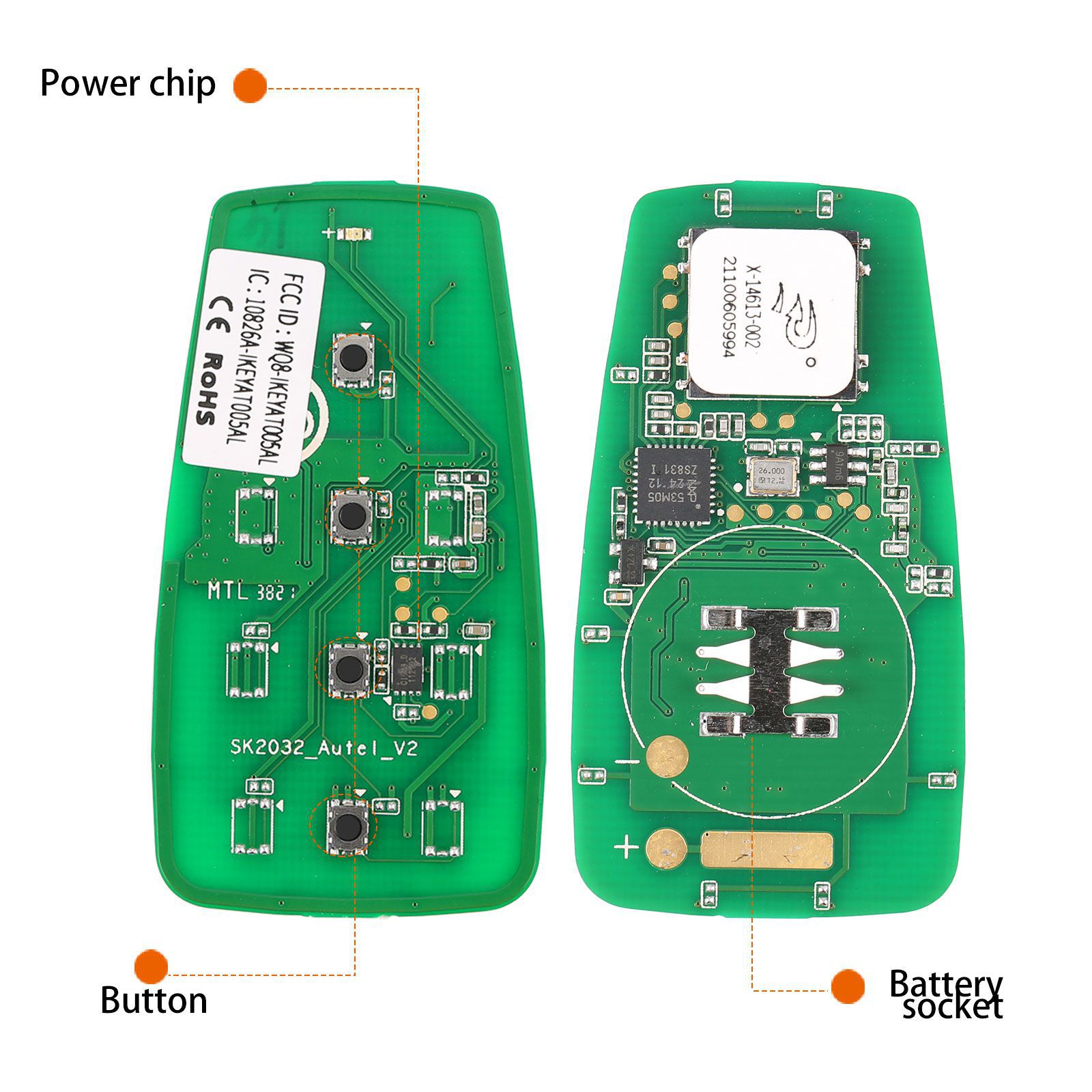 AUTEL IKEYAT004CL 4 Tasten Unabhängige Universal Smart Key 5pcs/lot