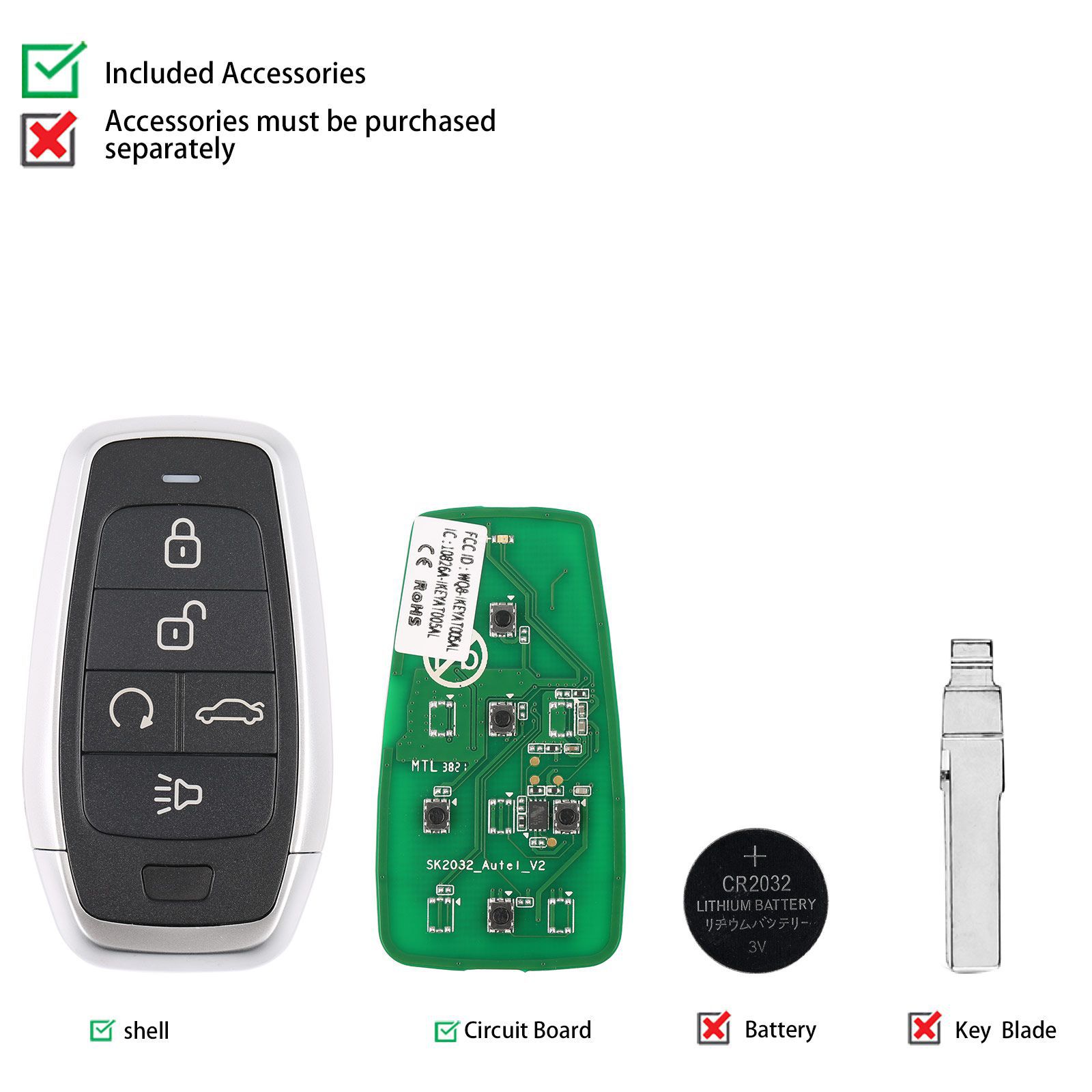 AUTEL IKEYAT005BL 5 Tasten Unabhängige Universal Smart Key 5pcs/lot